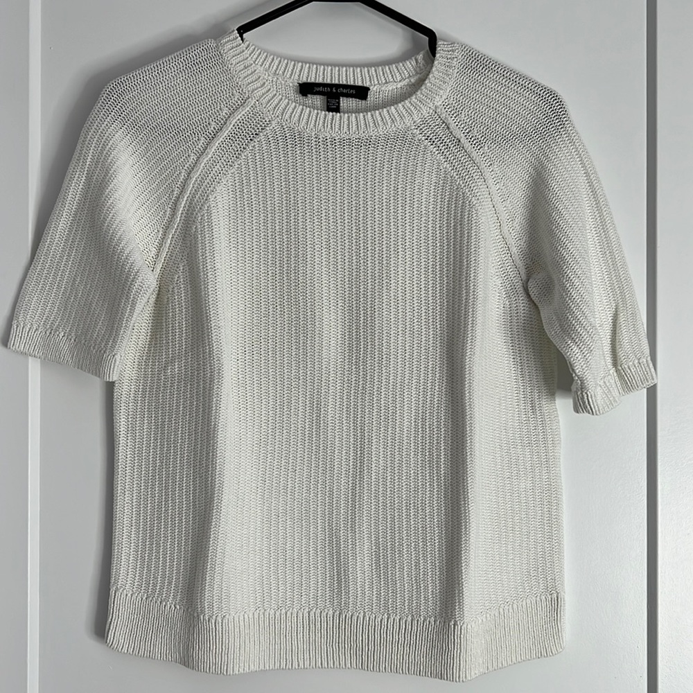 Judith & Charles Knit White T Shirt